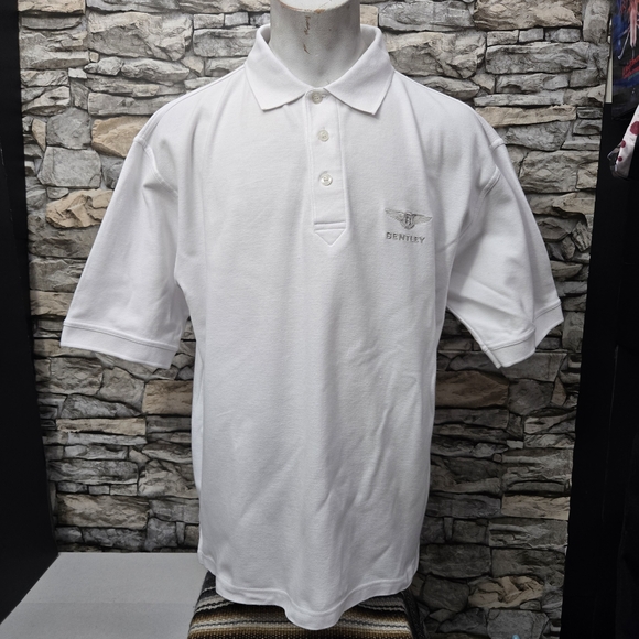 Bentley Classic Official White Polo Shirt Men Size Large - Picture 1 of 6
